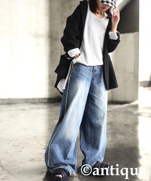 「antiqua」 「kyo」デニムパンツ L ブルー系その他 レディース_画像9