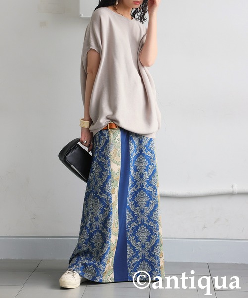 「antiqua」 ロングスカート ONESIZE ブルー レディース_画像6