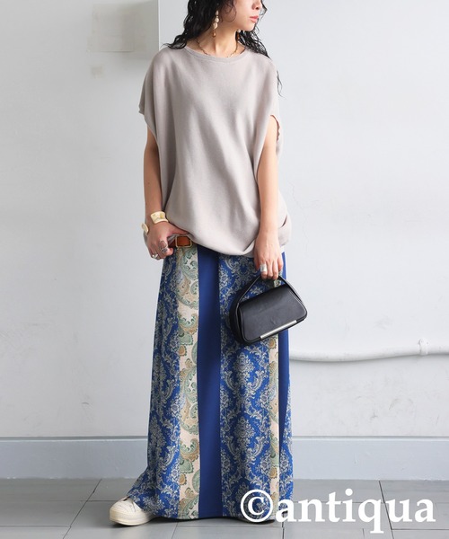 「antiqua」 ロングスカート ONESIZE ブルー レディース_画像7