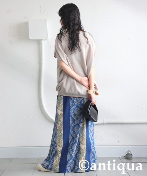 「antiqua」 ロングスカート ONESIZE ブルー レディース_画像9