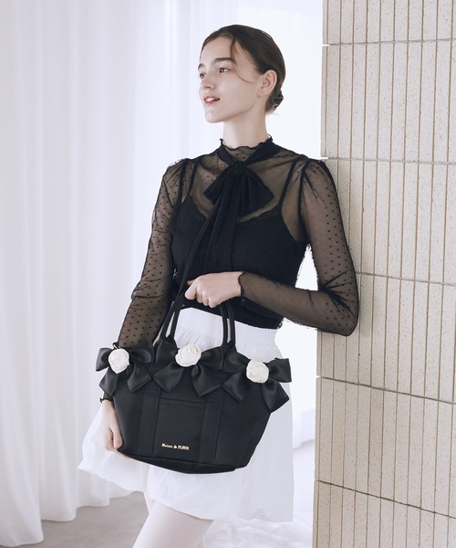 Maison de FLEUR（メゾンドフルール） トートバッグ ローズボリューム