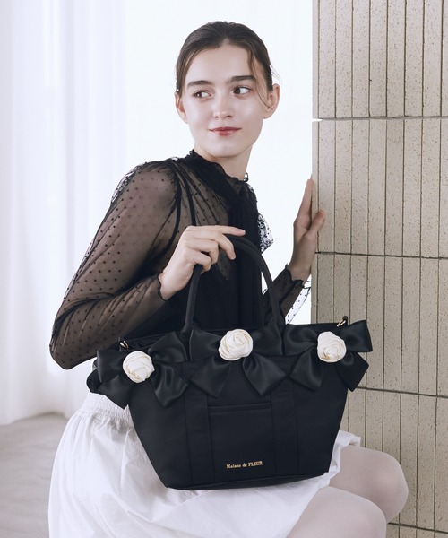 Maison de FLEUR（メゾンドフルール） トートバッグ ローズボリューム