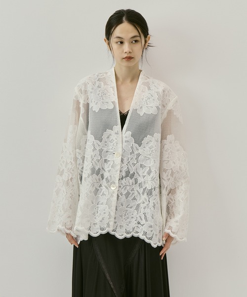 CLANE（クラネ） ジャケット テーラードジャケット FLOWER LACE WIDE