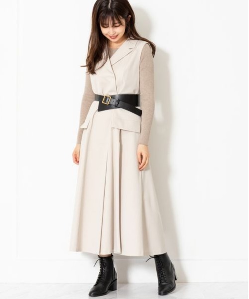 正規激安 ワンピース Endy Robe キャロリンニット ジレドレスセットアップ 気質アップ Www Ladislexia Net