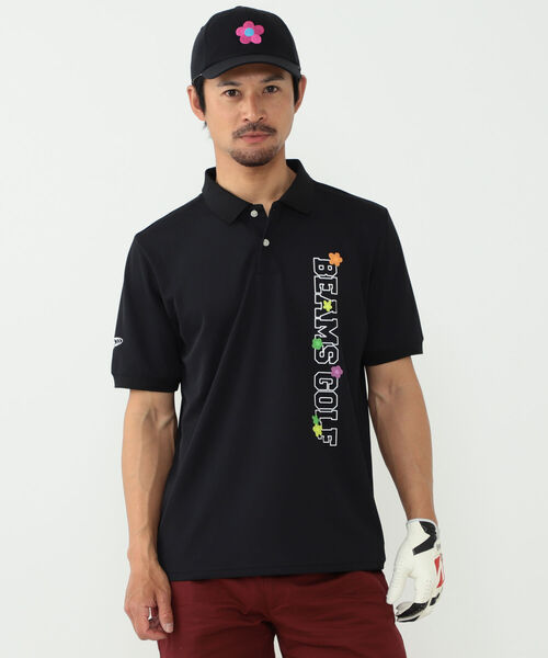 ポロシャツ BEAMS GOLF ORANGE LABEL / 立体 フラワー ポロシャツ