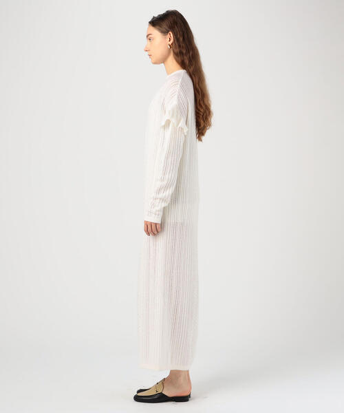 美品 デプレ トゥモローランド 4万円 ブザムシャツワンピース ホワイト 448 セール】ハイカウントピケ ブザムシャツワンピース（シャツワンピース