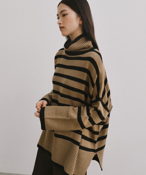 【美品】ドルチェアンドガッバーナ-D&G-ハイネックボーダーニット andme（アンドミー） ニット セーター タートルネック長袖ボーダー