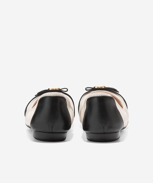 【ほぼ新品】コールハーン トバ ボウ バレエ フラットパンプス レザー ブラック COLE HAAN バレエシューズ パンプス トバ ボウ バレエ womens