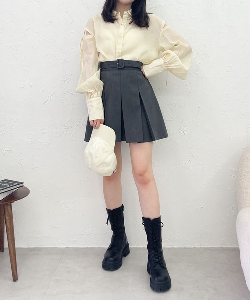 Heather（ヘザー） シャツ ブラウス AZATO肩リボンシャツ 194254