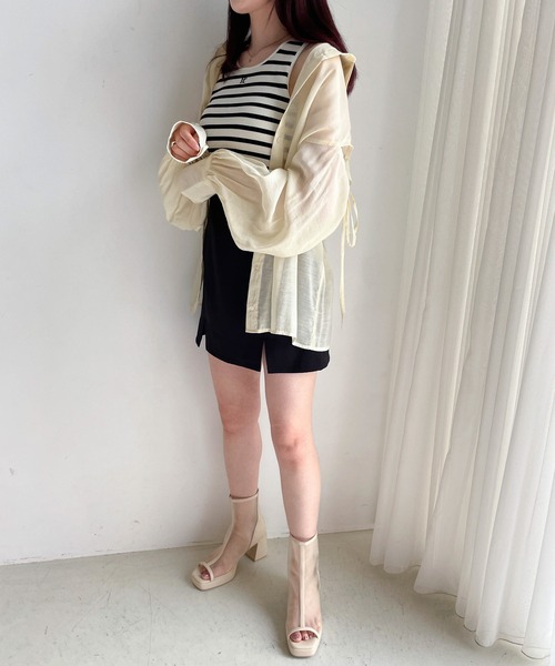 Heather（ヘザー） シャツ ブラウス AZATO肩リボンシャツ 194254