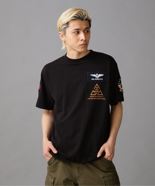 翌日発送AVIREXトップガンワッペンTシャツブラックXL新品未使用タグ付き AVIREX tシャツ 「WEB＆DEPOT限定」トップガン ワッペン Tシャツ