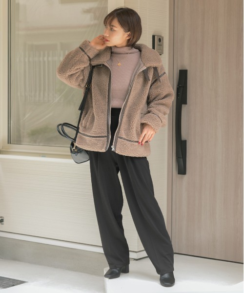ad thie パンツ センターシームタックテーパードパンツ