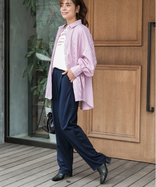 ad thie パンツ センターシームタックテーパードパンツ