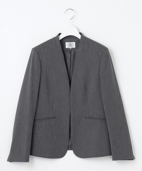 ジャケット ノーカラージャケット T/Rアルガンシルク ノーカラー