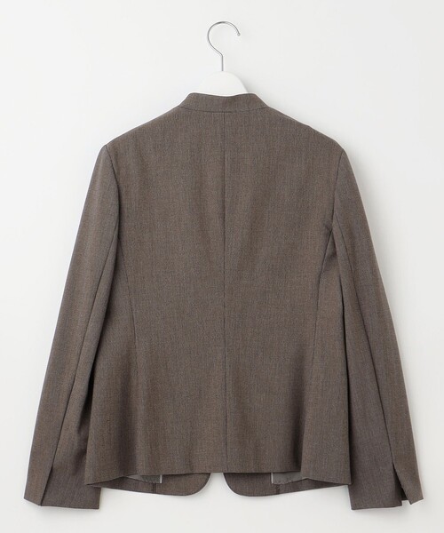 ジャケット ノーカラージャケット T/Rアルガンシルク ノーカラー