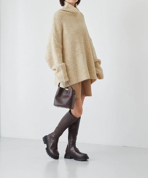 menue（メヌエ） ブーツ 厚底ストレッチロングブーツ レディース