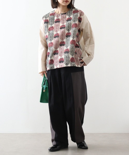 ブラウス シャツ EMAGO オレンジ刺繍ブラウス レディース Emago ブラウス シャツ EMAGO オレンジ刺繍ブラウス レディース