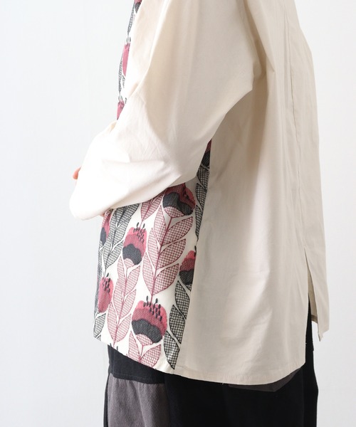 ブラウス シャツ EMAGO 花刺繍シアーブラウス レディース Emago ブラウス シャツ EMAGO 花刺繍シアーブラウス レディース