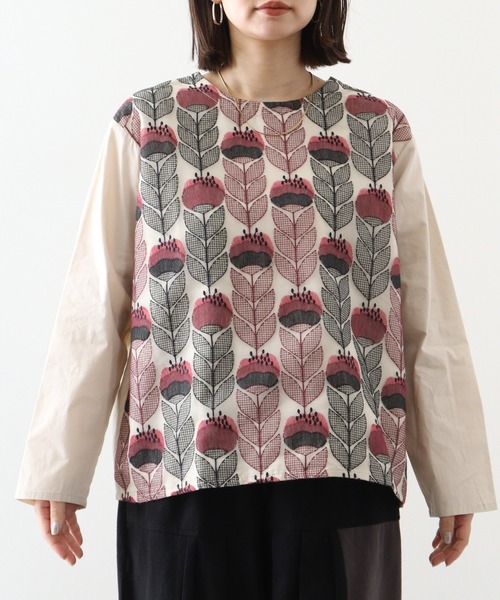 ブラウス シャツ EMAGO 花刺繍シアーブラウス レディース Emago ブラウス シャツ EMAGO 花刺繍シアーブラウス レディース
