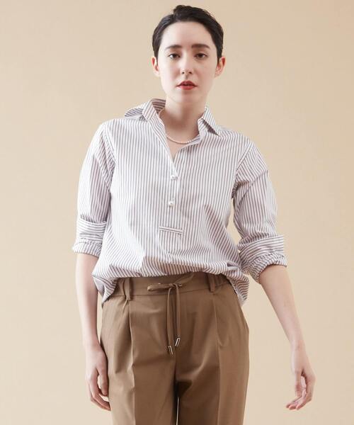 ブラウス シャツ パールスキッパー レディース