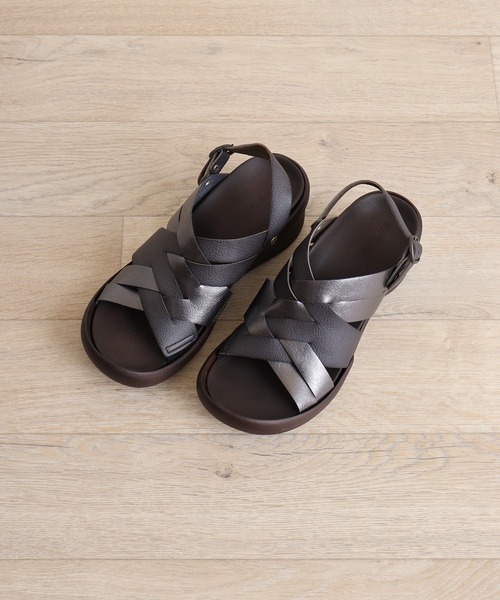 Re:getA（リゲッタ） サンダル 夏 手染め編み込みベルトサンダル