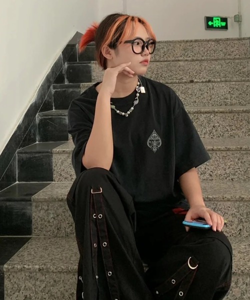 DIAVEL tシャツ 半袖 「ユニセックス」エースフラッグプリントTシャツ