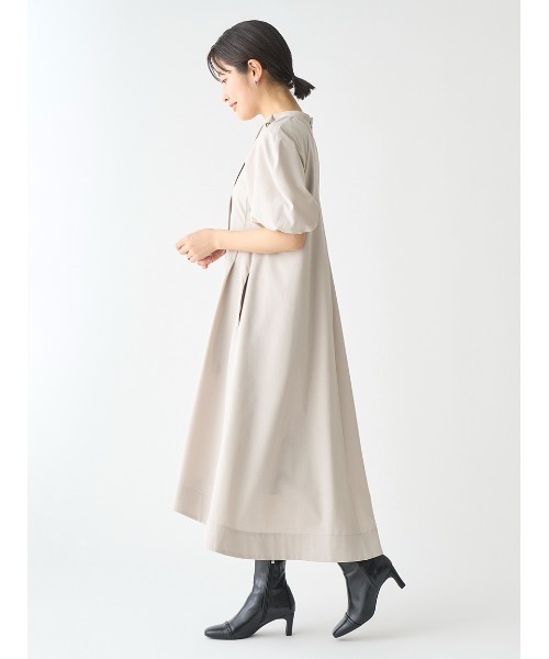 CELFORD」 半袖ワンピース 38 ベージュ レディース : 85240940 