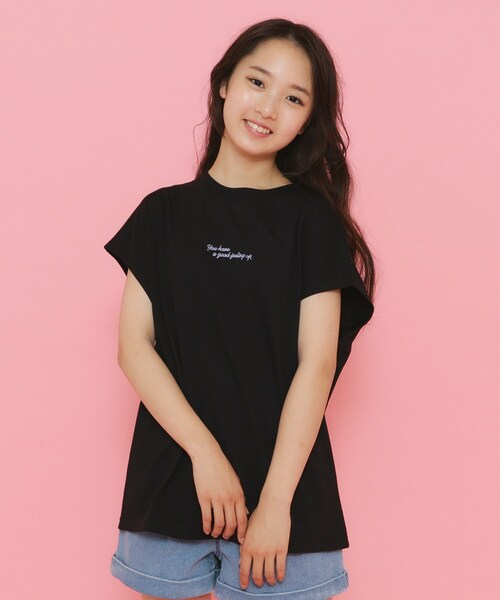 PINK-latte tシャツ 「130cmあり」スプレープリントゆる Tシャツ
