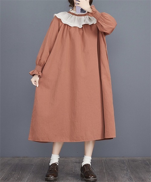 Dream garden（ドリームガーデン） ワンピース 配色フリルロング