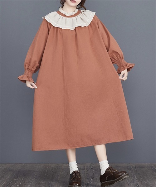 Dream garden（ドリームガーデン） ワンピース 配色フリルロング