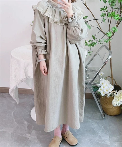 Dream garden（ドリームガーデン） ワンピース 配色フリルロング