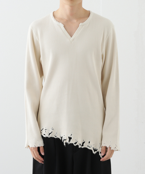 tシャツ 「LAMROF / ラムロフ」Boro slanted Thermal メンズ 