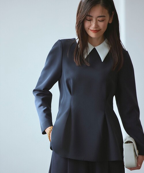 組曲（KUMIKYOKU） ブラウス シャツ コンフォータブルドレープ 襟付き