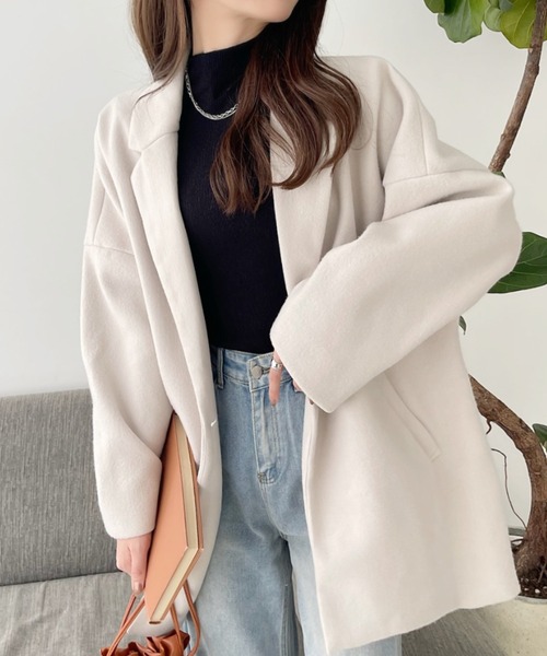 TREOVER コート チェスターコート ウールタッチ テーラード
