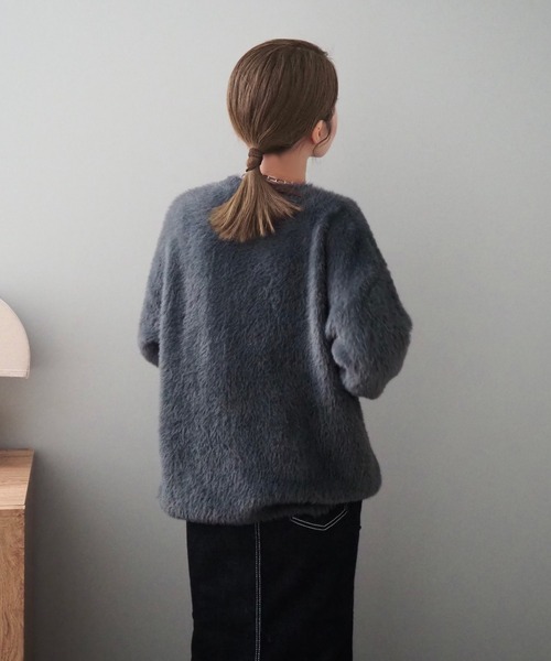 ニット セーター crew neck shaggy knit /クルーネックシャギー
