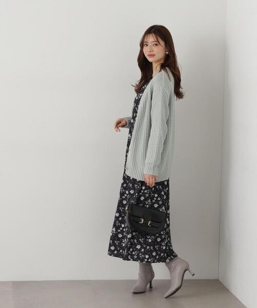 袖フリンジ ワンピース PROPORTION BODY DRESSING ワンピース フラワープリント