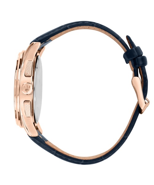 腕時計 「Maserati/マセラティ」ソルパッソ - 42ｍｍ クロノ ブルー ダイヤル ブルー レザー メンズの画像