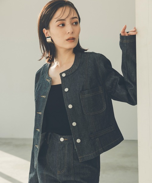 【美品】DIESEL ノーカラーブラックジャケット ノーカラーデニムジャケットのおすすめ人気商品一覧 通販