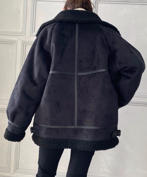 「moment+」 ジップアップブルゾン M ブラック レディース_画像2