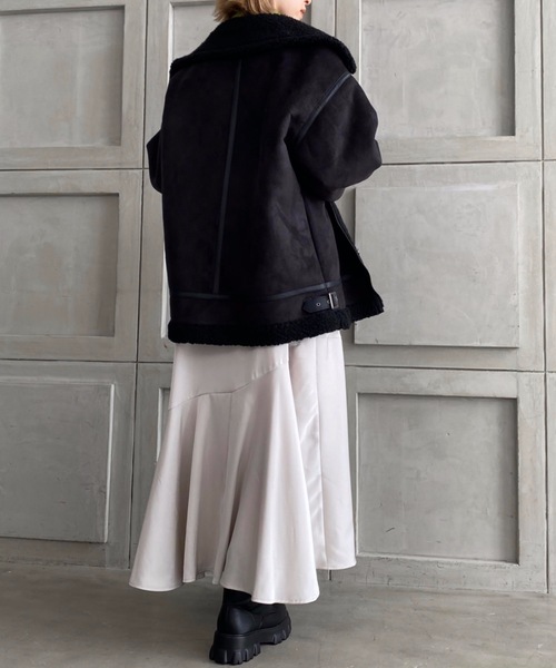 「moment+」 ジップアップブルゾン M ブラック レディース_画像9