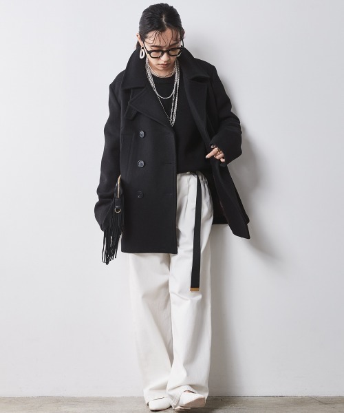 「CHIC STYLE」 ピーコート M グレー レディース_画像5