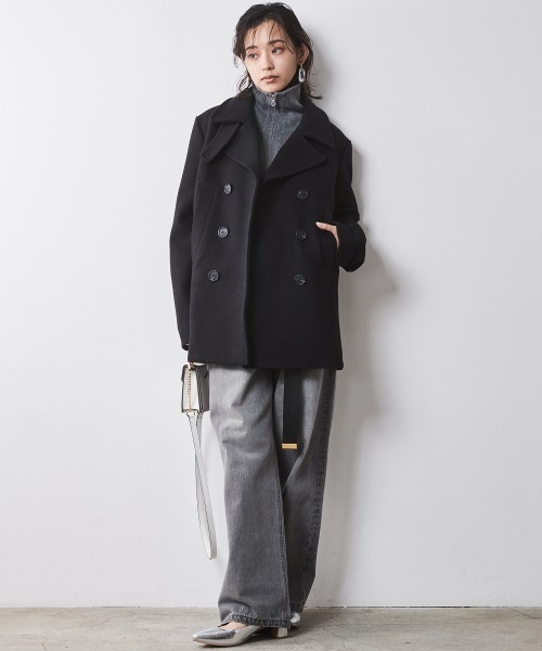 「CHIC STYLE」 ピーコート M グレー レディース_画像7