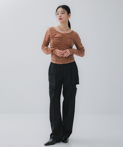 ステュディオス　ギャザースキントップス STUDIOUS/ステュディオス】Gathered Skin Top/ギャザースキン