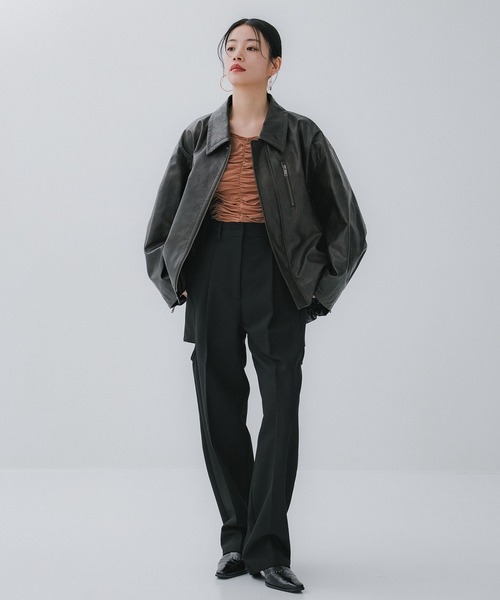 ステュディオス　ギャザースキントップス STUDIOUS tシャツ 「STUDIOUS/ステュディオス」Gathered Skin