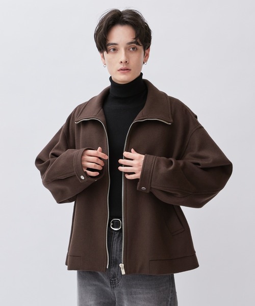 ジャケット・アウター Lyucus Jacket - plain Lui's（ルイス） ジップアップブルゾン S グリーン メンズ : ZOZOTOWN