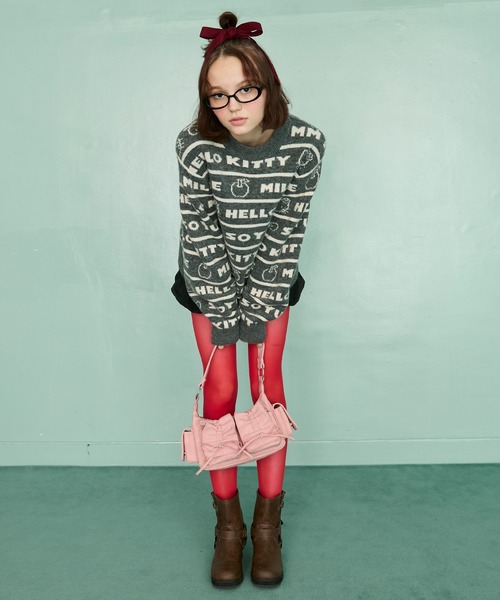 「forksy.」 「HELLO KITTY」長袖ニット FREE グレー レディース_画像6