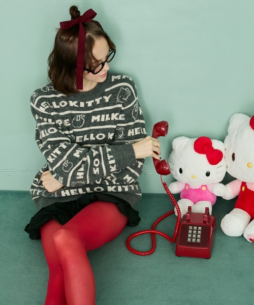 「forksy.」 「HELLO KITTY」長袖ニット FREE グレー レディース_画像9