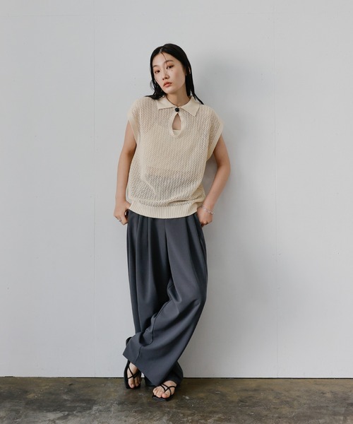 select MOCA ニット セーター ドロップオープンメッシュニット