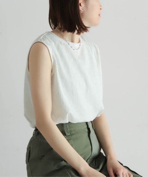 tシャツ イレギュラーブロックチェック　ラウンドヘムタンク レディース