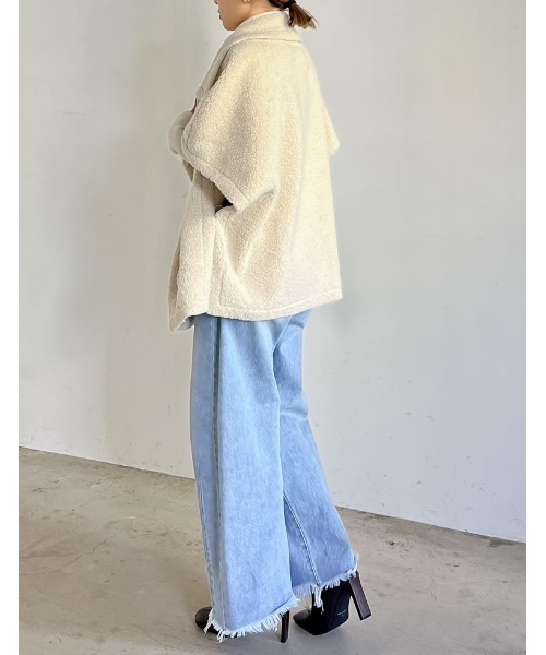 「Re:EDIT」 ステンカラーコート MEDIUM アイボリー レディース_画像5